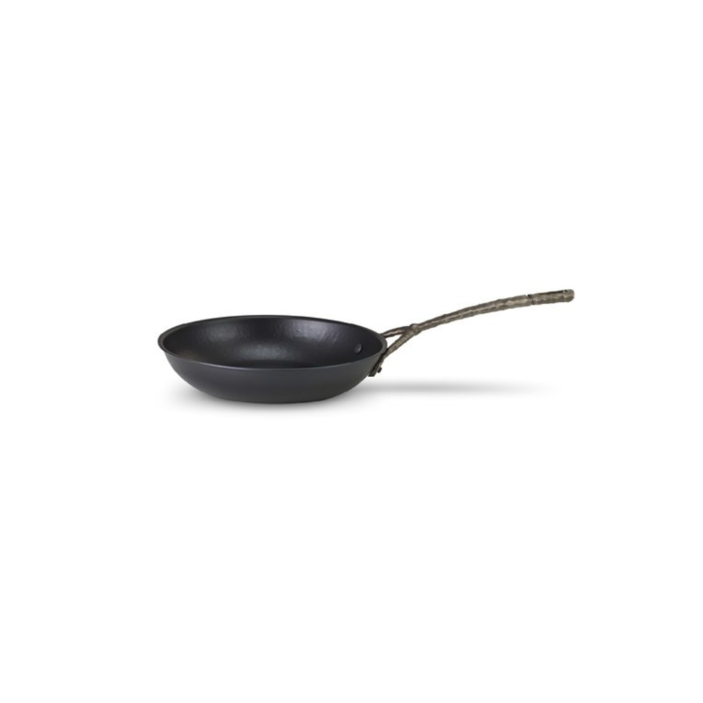 Poêle En Fer Forgé 26 Cm - Non Revêtue, Anti-adhésive Naturelle, Compatible Induction, Avec Couvercle En Verre - 2